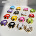 Golden Bead Transparent Resin Acrylic Rings Women Men Couple Trendy Jewelry
