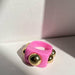 Golden Bead Transparent Resin Acrylic Rings Women Men Couple Trendy Jewelry