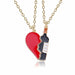 2 Piece Set Fashion Best Friend Couple Pendant Necklace Jewelry