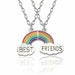 2 Piece Set Fashion Best Friend Couple Pendant Necklace Jewelry