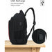 Waterproof Solid Large Backpack Travel Laptop USB Charging Headphone Jack Bags