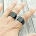 Simple Style Black Square Rings Classic Wedding Engagement Ring Jewelry