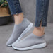 Breathable Mesh Platform Sneakers Women Slip-On Soft Casual Running Shoes