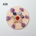 7pcs Natural Crystal Mixed Seven Chakra Healing Stone With Seven Star Array Wood Plate Home Decor