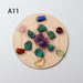 7pcs Natural Crystal Mixed Seven Chakra Healing Stone With Seven Star Array Wood Plate Home Decor