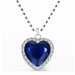 Titanic Heart Necklace Women Blue Heart Crystal Zircon Jewelry Sets