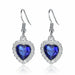 Titanic Heart Necklace Women Blue Heart Crystal Zircon Jewelry Sets