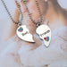 2 Piece Set Fashion Best Friend Couple Pendant Necklace Jewelry
