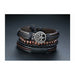 Braided Wrap Leather Bracelets Men Vintage Life Tree Wood Beads Wristbands
