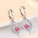 Sterling Silver Women Fashion Jewelry High Quality Crystal Zircon Earrings