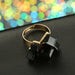 Vintage Antique Gold Black Rhinestone Knuckle Finger Rings Set Women Jewelry