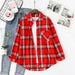 Women Shirt Plaid Oversize Turn-down Collar Leisure Fashion Loose Tops