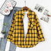 Women Shirt Plaid Oversize Turn-down Collar Leisure Fashion Loose Tops
