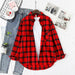 Women Shirt Plaid Oversize Turn-down Collar Leisure Fashion Loose Tops