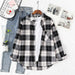 Women Shirt Plaid Oversize Turn-down Collar Leisure Fashion Loose Tops