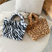 New Fashion Shoulder Bag Leopard Pattern Soft Fur Plush Handbags