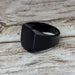 Simple Style Black Square Rings Classic Wedding Engagement Ring Jewelry