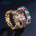 Fashion Luxury Multicolor Charm AAA Cubic Zirconia Wedding Rings Women Jewelry