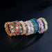Fashion Luxury Multicolor Charm AAA Cubic Zirconia Wedding Rings Women Jewelry