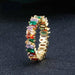 Fashion Luxury Multicolor Charm AAA Cubic Zirconia Wedding Rings Women Jewelry