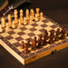 Wooden Chess Set Foldable Magnetic Large Board Portable Travel Board Game