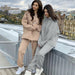 Two Piece Set Tracksuit Women's Hooded Sweatshirt & Pants Sportswear