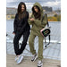 Two Piece Set Tracksuit Women's Hooded Sweatshirt & Pants Sportswear