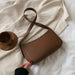 Cute Solid Color Small PU Leather Shoulder Bags Women Simple Purse Handbag