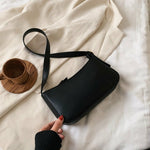 Cute Solid Color Small PU Leather Shoulder Bags Women Simple Purse Handbag