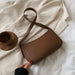 Cute Solid Color Small PU Leather Shoulder Bags Women Simple Purse Handbag
