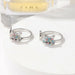 Fashion Crystal Cat Jewelry Set Cute Rainbow Cat Earrings Rings Necklace Girls Jewelry