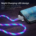 3 In1 Flow Luminous Lighting USB Cable 3 in 1 2in1 LED Micro USB Type C Charger Cable