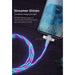 3 In1 Flow Luminous Lighting USB Cable 3 in 1 2in1 LED Micro USB Type C Charger Cable