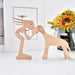 Wood Craft Figurine Desktop Table Ornament Carving Creative Home Office Decoration Pet sculpture