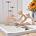 Wood Craft Figurine Desktop Table Ornament Carving Creative Home Office Decoration Pet sculpture