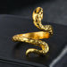 Men Women Punk Gothic Snake Dragon Silver Plated Rings Adjustable Vintage Jewelry