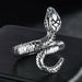 Men Women Punk Gothic Snake Dragon Silver Plated Rings Adjustable Vintage Jewelry