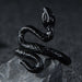 Men Women Punk Gothic Snake Dragon Silver Plated Rings Adjustable Vintage Jewelry