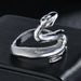 Men Women Punk Gothic Snake Dragon Silver Plated Rings Adjustable Vintage Jewelry