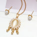 Pearl Jewelry Sets Fashion Gold Silver Geometric Crystal Necklace Earrings Jewelry