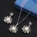 Pearl Jewelry Sets Fashion Gold Silver Geometric Crystal Necklace Earrings Jewelry