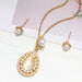 Pearl Jewelry Sets Fashion Gold Silver Geometric Crystal Necklace Earrings Jewelry