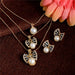 Pearl Jewelry Sets Fashion Gold Silver Geometric Crystal Necklace Earrings Jewelry