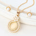 Pearl Jewelry Sets Fashion Gold Silver Geometric Crystal Necklace Earrings Jewelry