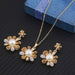 Pearl Jewelry Sets Fashion Gold Silver Geometric Crystal Necklace Earrings Jewelry