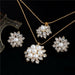 Pearl Jewelry Sets Fashion Gold Silver Geometric Crystal Necklace Earrings Jewelry