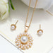 Pearl Jewelry Sets Fashion Gold Silver Geometric Crystal Necklace Earrings Jewelry
