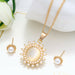 Pearl Jewelry Sets Fashion Gold Silver Geometric Crystal Necklace Earrings Jewelry