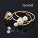 Wedding Jewelry Sets Multilayer Pearl Bracelet Bangle Ring Set Women Jewelry