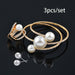 Wedding Jewelry Sets Multilayer Pearl Bracelet Bangle Ring Set Women Jewelry